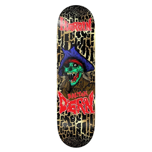 Heroin Skateboards Dalton Dern Pirate Black Gold Skateboard Deck 8.75”