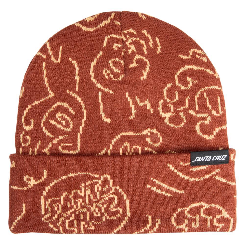 Santa Cruz Beanie Contour Hand Repeat Burnt Sienna One Size
