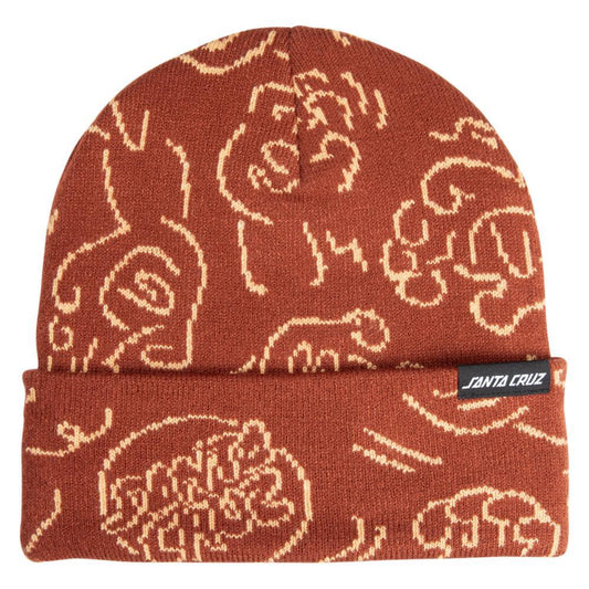 Santa Cruz Beanie Contour Hand Repeat Burnt Sienna One Size