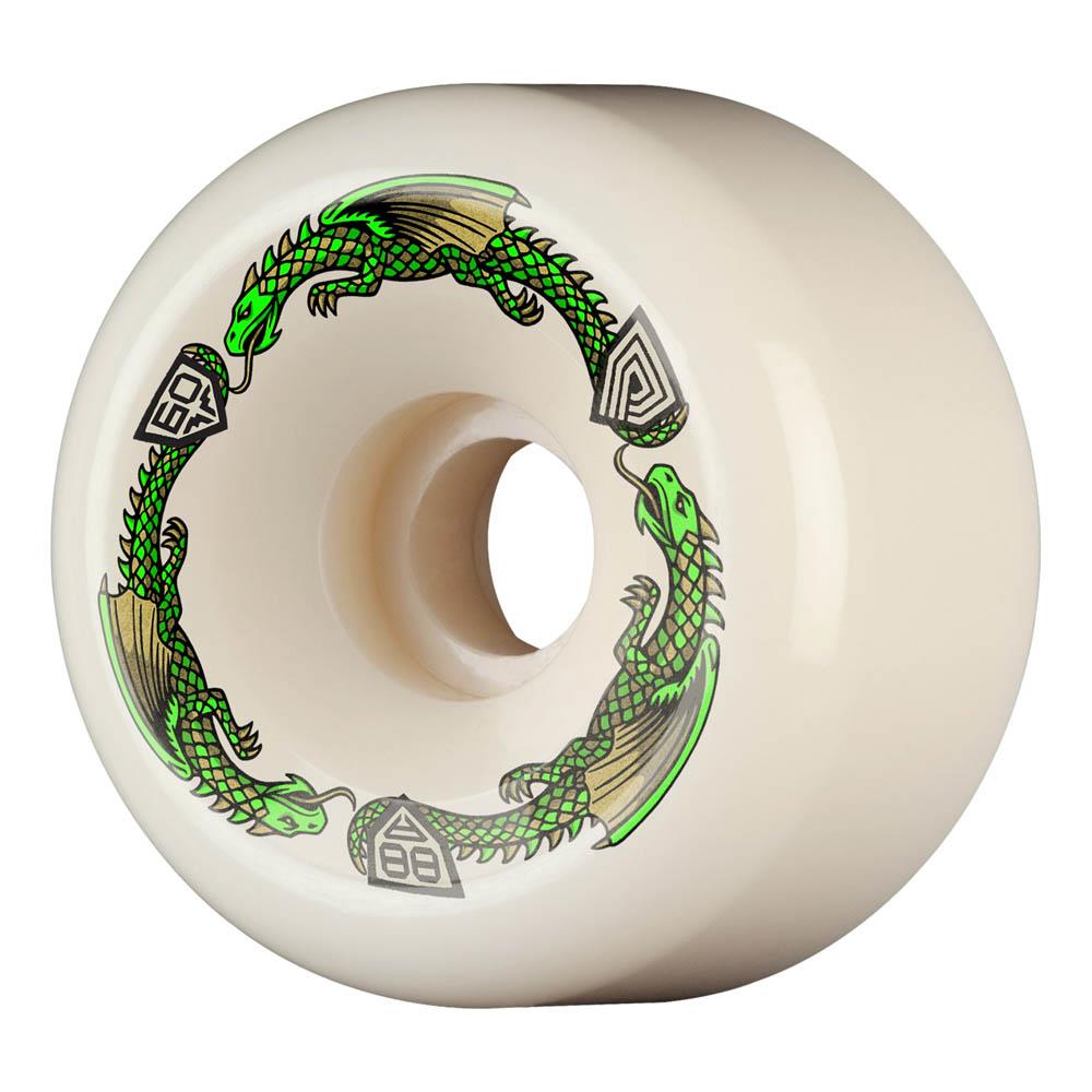 Powell Peralta Dragon Formula Skateboard Wheels 60mm x 40mm 88A BOM Off White Green