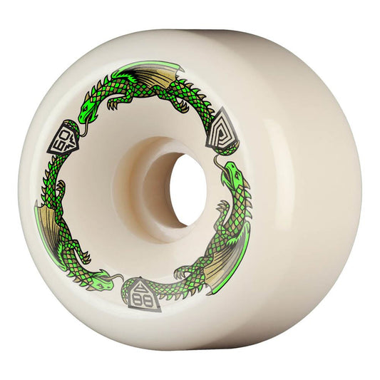 Powell Peralta Dragon Formula Skateboard Wheels 60mm x 40mm 88A BOM Off White Green