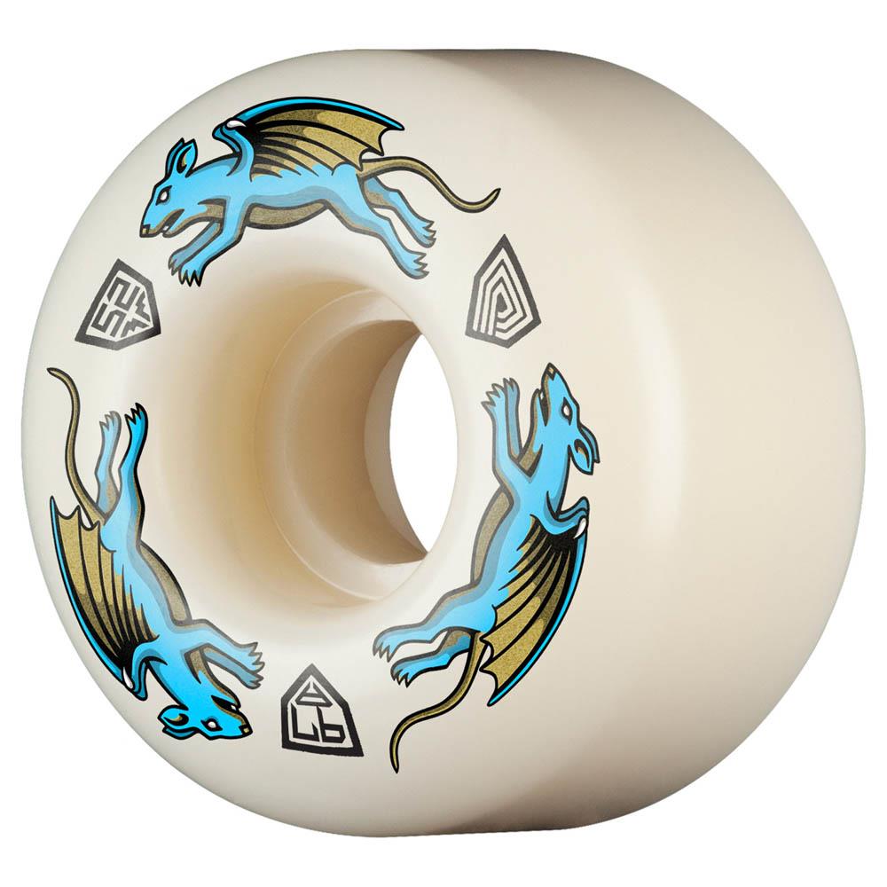Powell Peralta Dragon Formula Skateboard Wheels Nano Rat 52mm x 34mm 97A AV4 Off White Blue