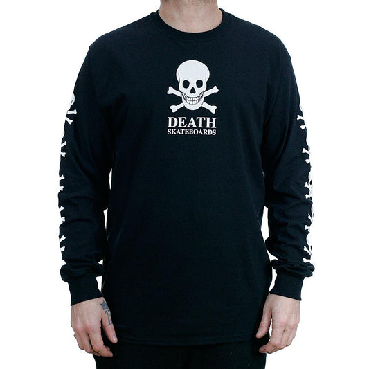 Death Skateboards Long Sleeve T Shirt OG Skull Black White Print