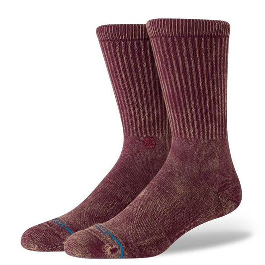 Stance Socks Icon Dyed Crew Fig Red Large