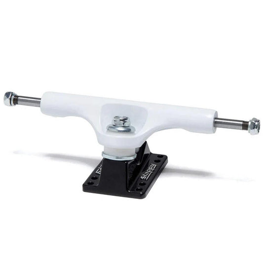 Slappy ST1 Classic Skateboard Trucks 8 Hole Baseplate White Black 8.25"