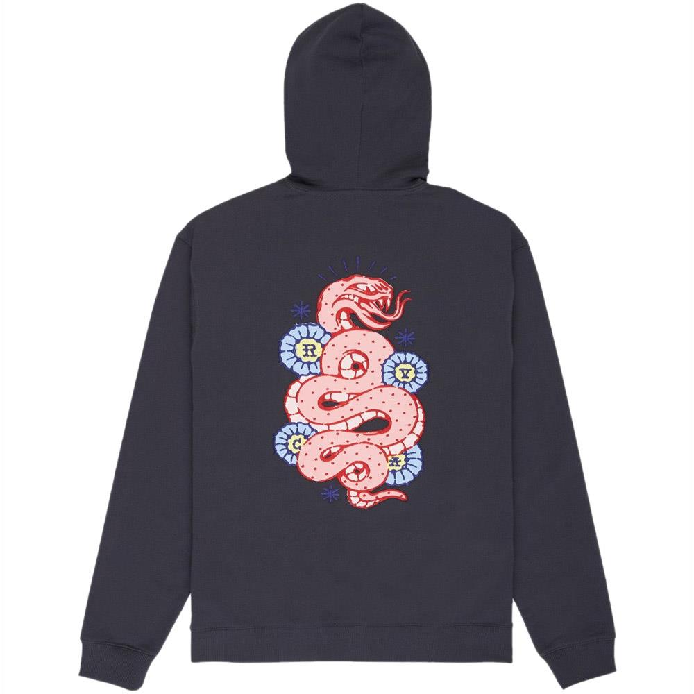 RVCA Dalas Snake Pullover Hooded Sweatshirt Garage Blue
