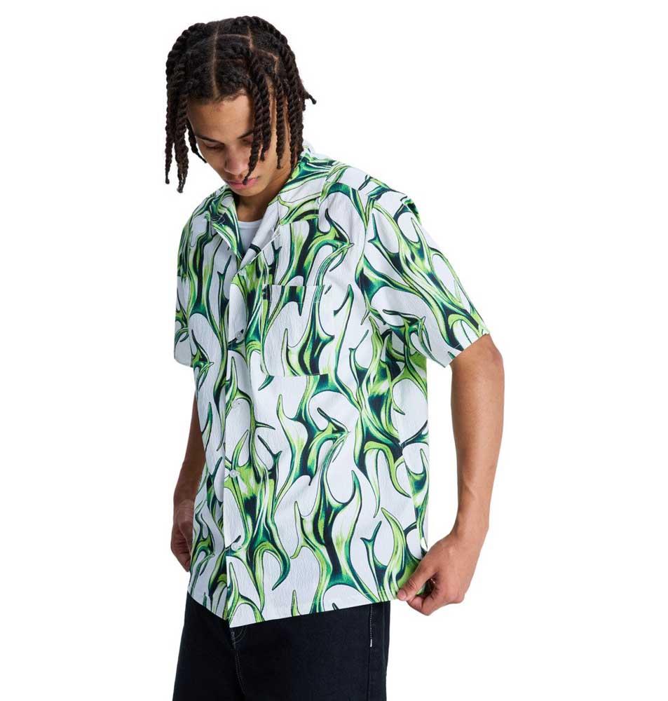 DC Full On Resort Shirt Liquid Fuego White