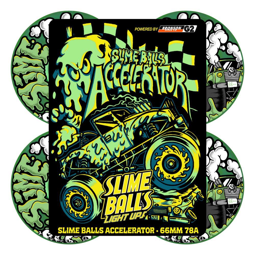SlimeBalls Skateboard Wheels Accelerator Light Ups OG Green 78a 66mm