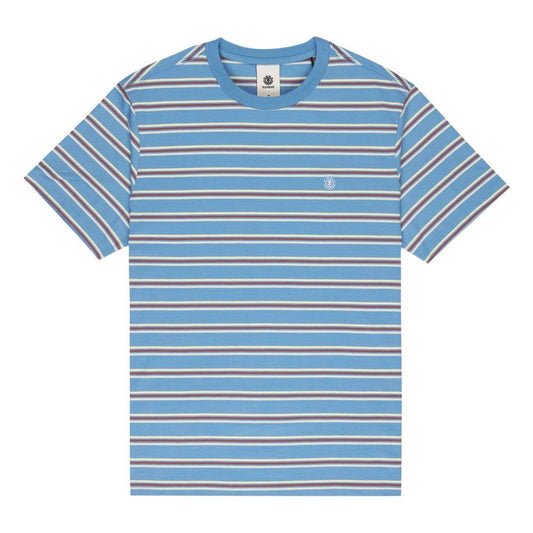 Element Icon Embroidery T-Shirt Blue Washed Stripes Riviera