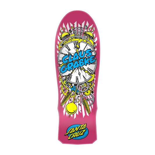 Santa Cruz Reissue Skateboard Deck Grabke Exploding Clock Pink 10.04"