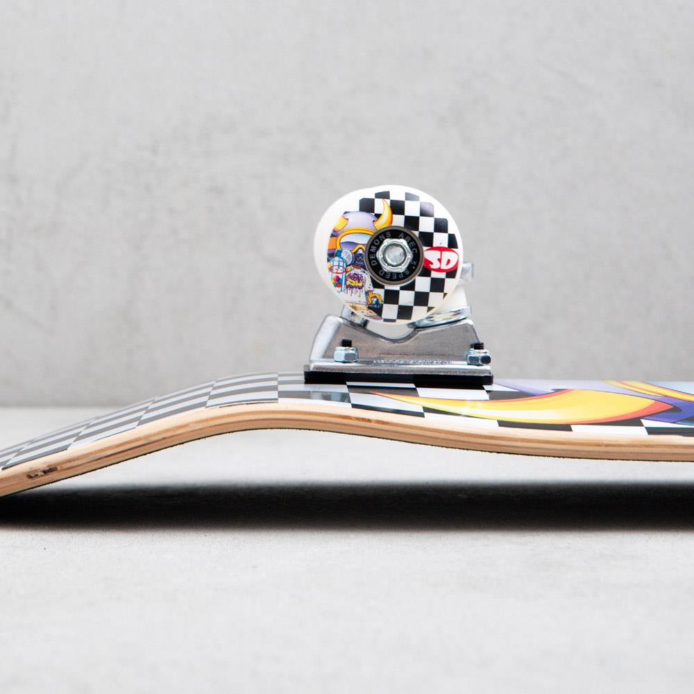 Speed Demons Tagger Factory Complete Skateboard Black White Checks 8.25''