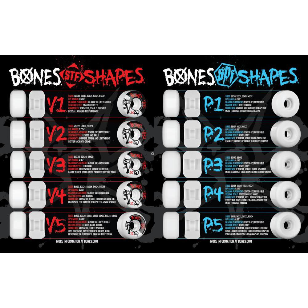 Bones Skateboard Wheels Boo Johnson Dino-Sortas 99A V6 Widecut 56mm