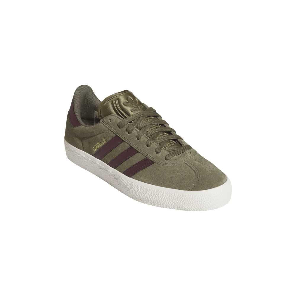 Adidas Skateboarding Gazelle Adv Olive Strata Maroon Chalk White