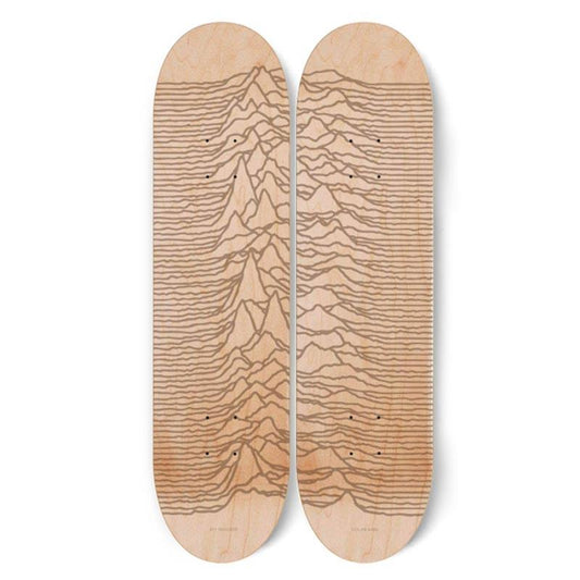 Color Bars X Joy Division Unknown Pleasures Skateboard Decks Set of Two Natural Laser Engraved 8.25"