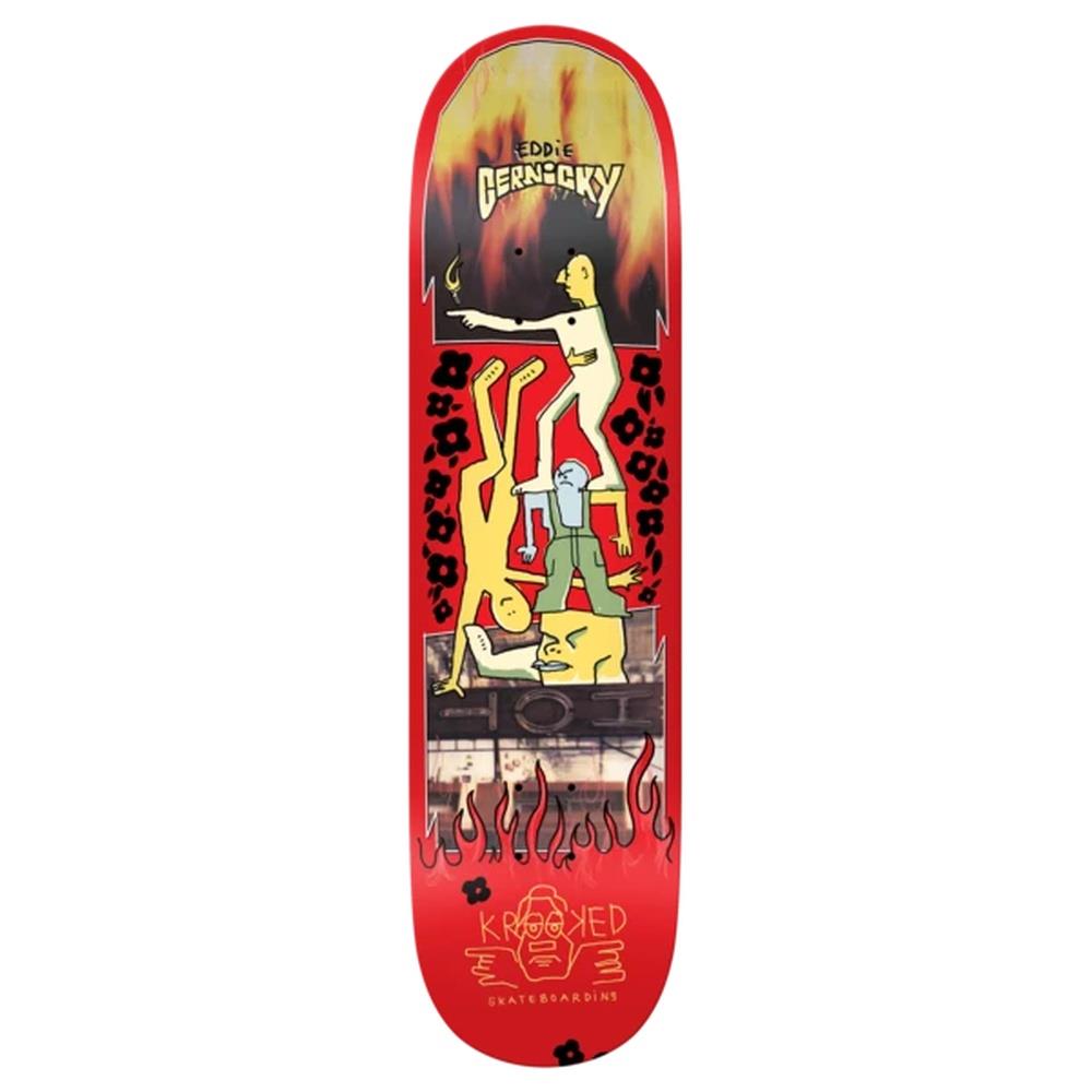 Krooked Cernicky Hot Skateboard Deck Red 8.25"