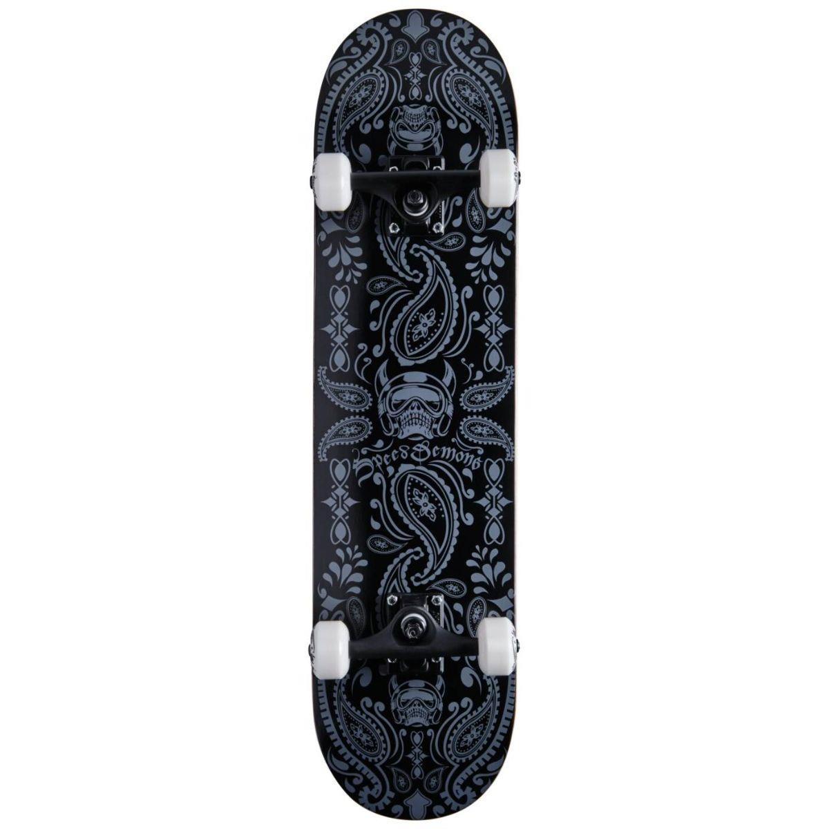Speed Demons Bandana Factory Complete Skateboard Black Black 7.25"