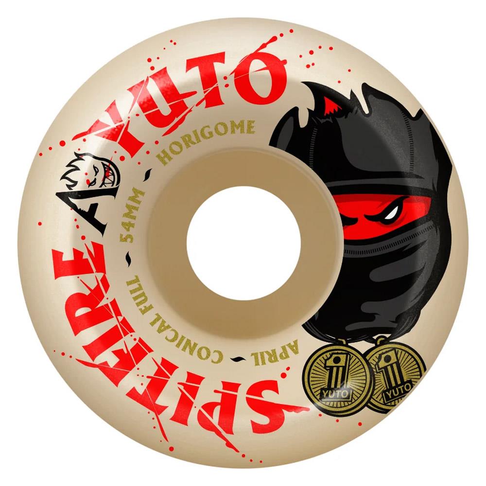 Spitfire x April Formula 4 Yuto Conical Full 54mm Skateboard Wheels Natural 99a
