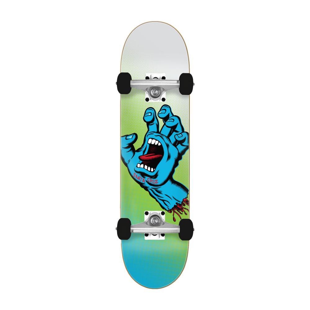 Santa Cruz Complete Factory Skateboard Screaming Hand Color Fade Full White Blue 8"