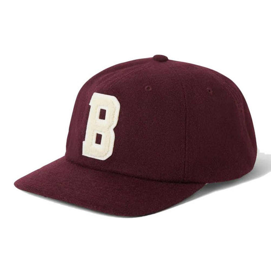Brixton Big B Snapback Cap Textured Wool Port Red One Size