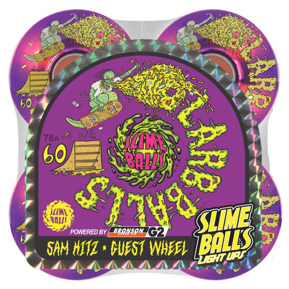 Slime Balls Wheels Sam Hitz Light Ups OG Slime 78 Purple 60mm