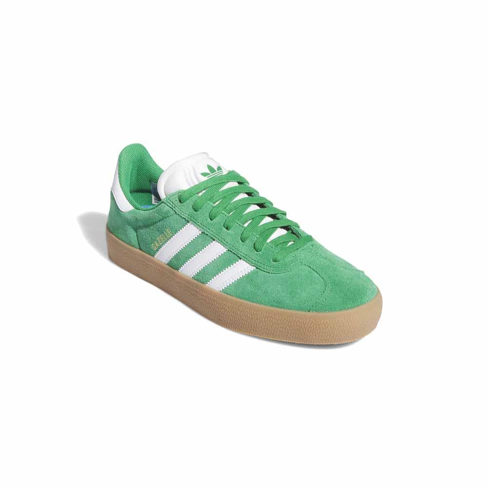 Adidas Skateboarding Gazelle ADV Green Feather White Gold Metallic Skate Shoes