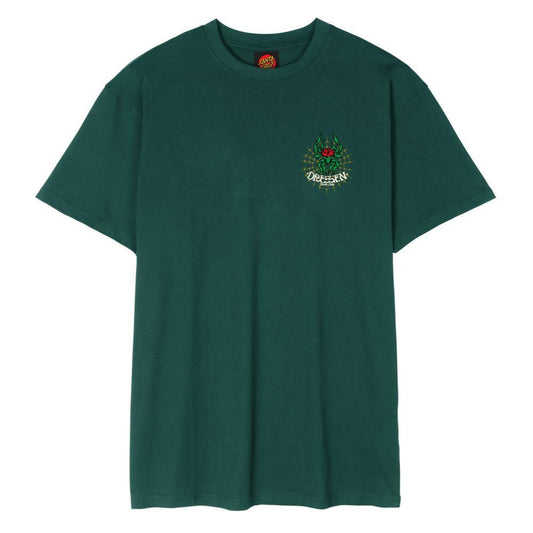 Santa Cruz T-Shirt Dressen Rose Cross 2 Rainforest Green