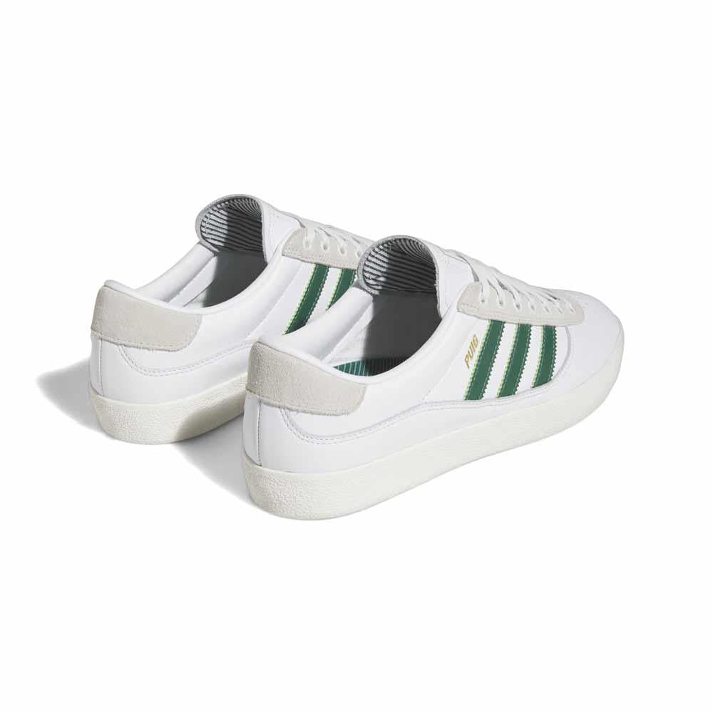 Adidas shoes white outlet with green stripes