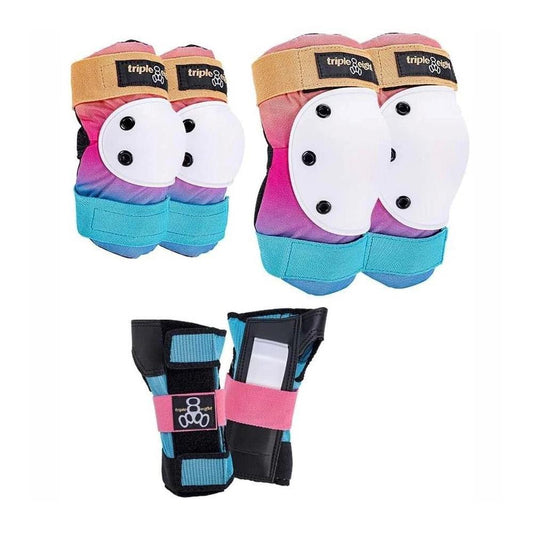 Triple 8 Saver Series 3 Pack Knee Elbow Wrist Pads Set Sunset