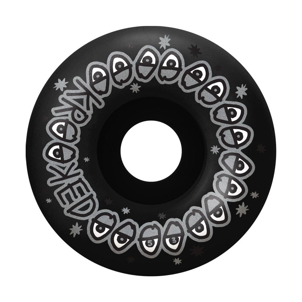 Krooked Glow Eyes Factory Complete Skateboard Black 8.06"