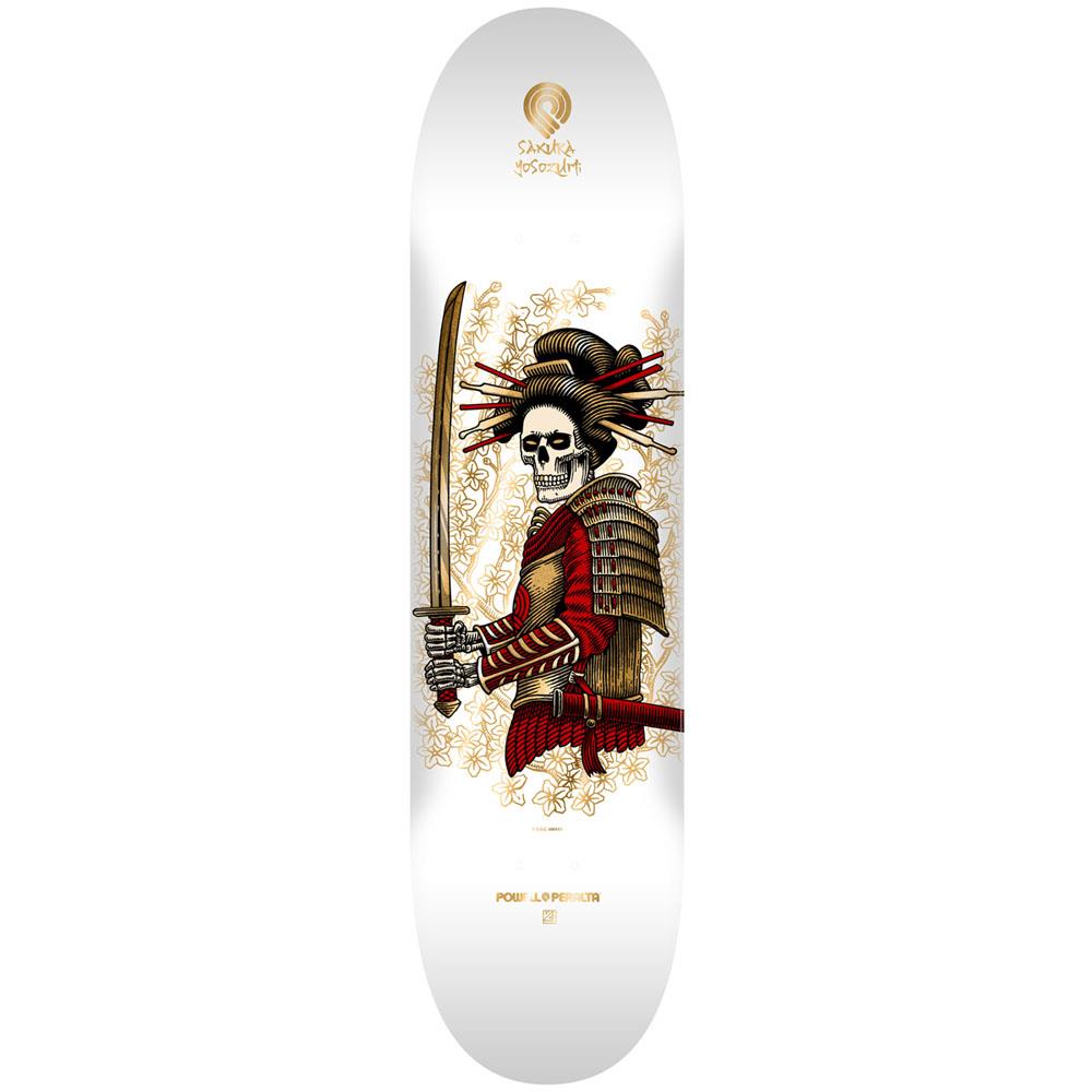 Powell Peralta Sakura Yosozumi Onna-Bugeisha White Gold Foil Skateboard Deck 8"