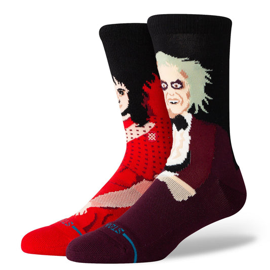 Stance Socks X Beetlejuice Dearly Beloved Crew Maroon Large UK7 to UK11