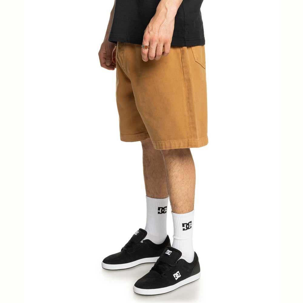 DC Shoe Co Worker Baggy Denim Shorts Chipmunk Overdye Orange