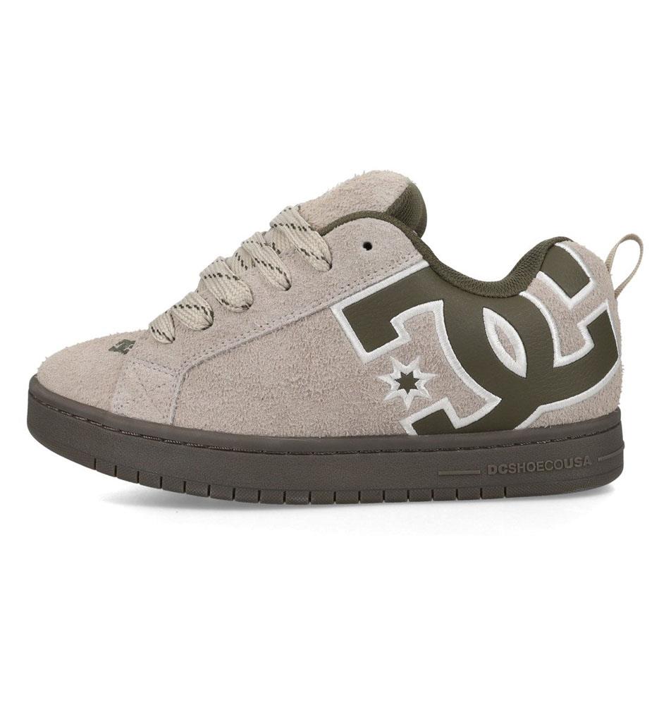 DC Shoe Co Court Graffik Skate Shoes Taupe Olive