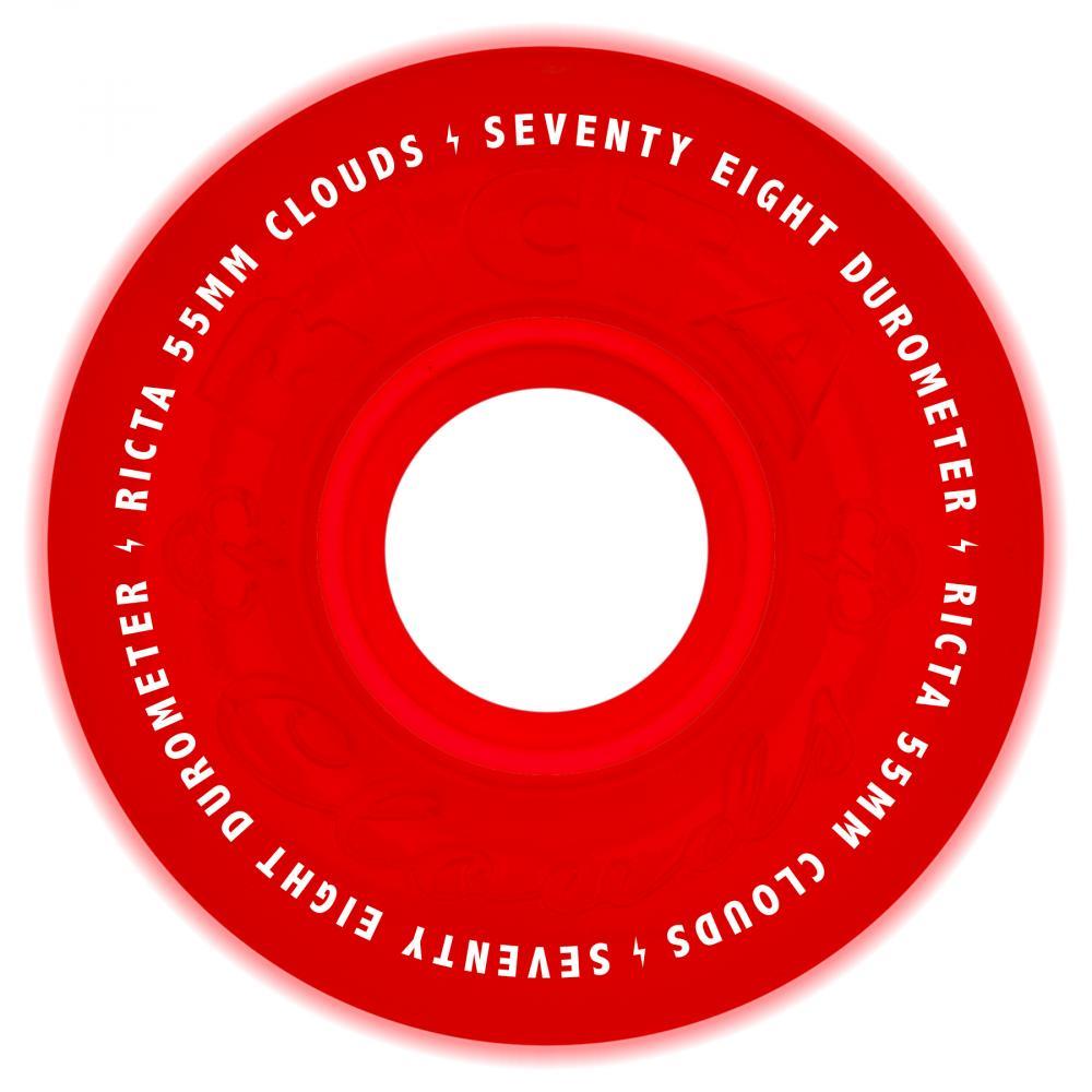 Ricta Clouds Skateboard Wheels Glow In The Dark 78a Red 55mm