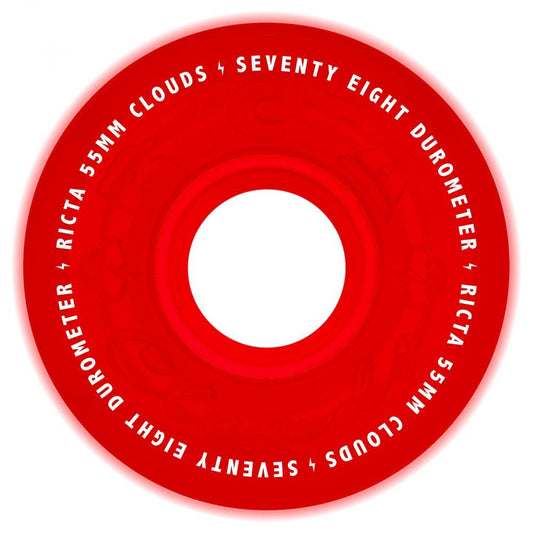 Ricta Clouds Skateboard Wheels Glow In The Dark 78a Red 55mm
