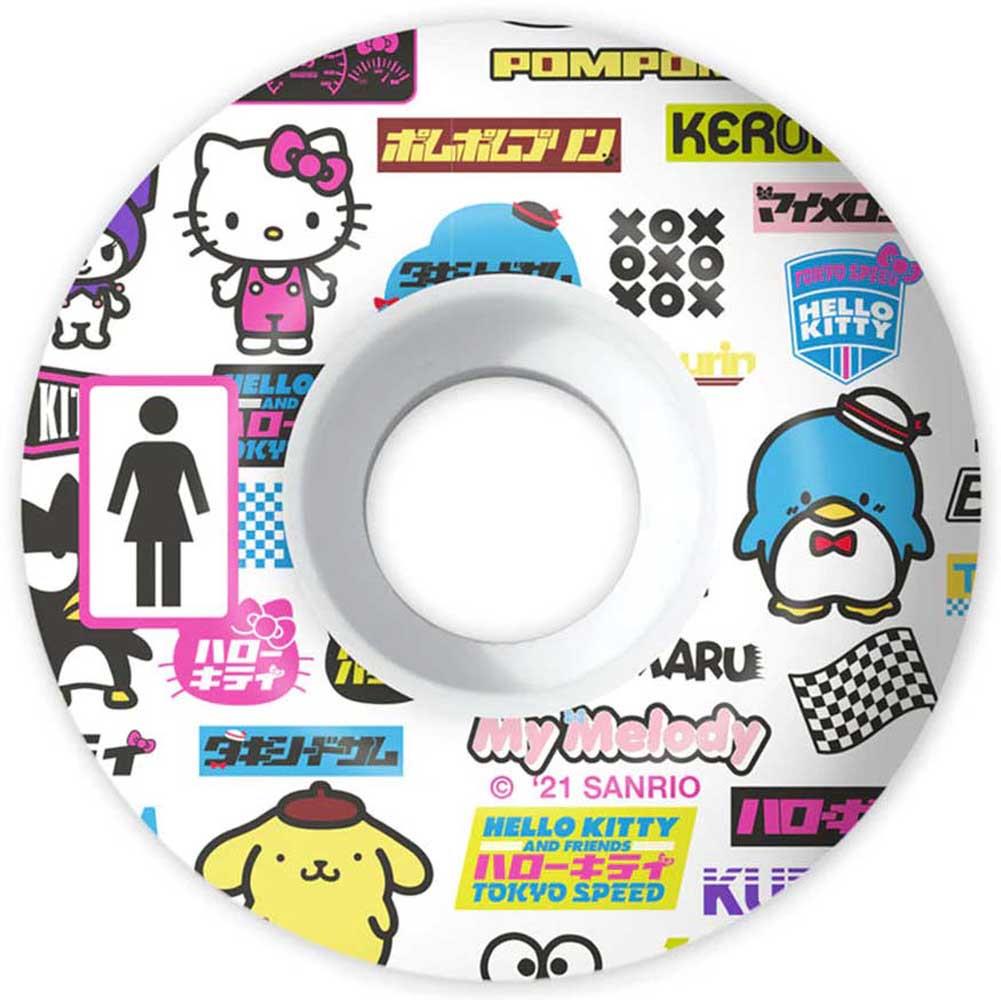 Girl Skateboards Sanrio Tokyo Speed Staple Skateboard Wheels White 52mm 99A