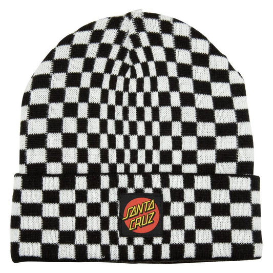Santa Cruz Beanie Swindler Beat Checkered Black White One Size