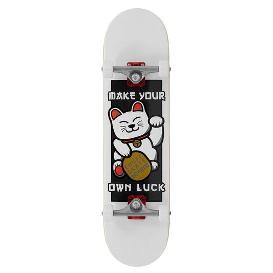 Enuff Lucky Cat Complete Skateboard 92A Medium Wheels White 8"