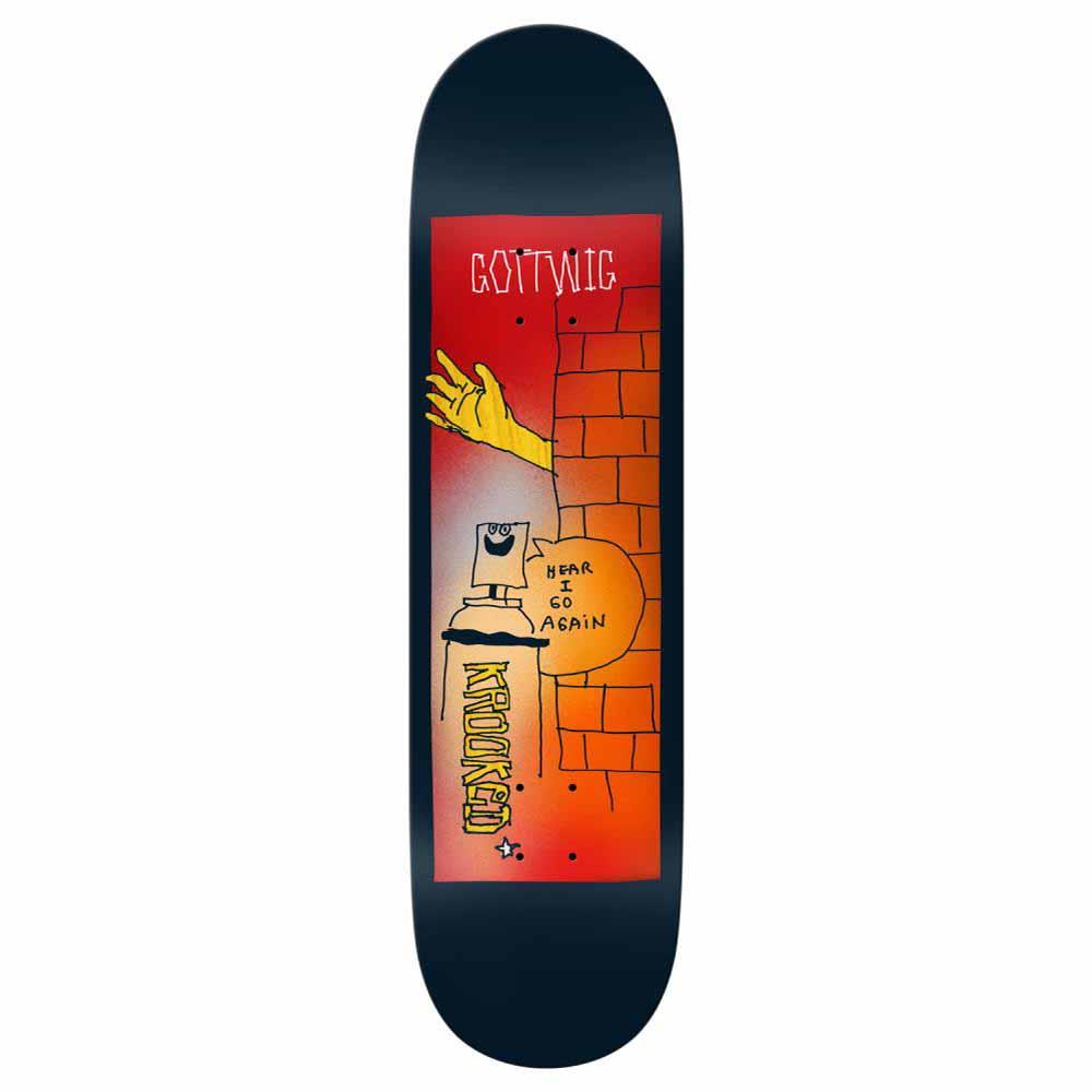 Krooked Pro Skateboard Deck Gottwig Aerosol Multi 8.25