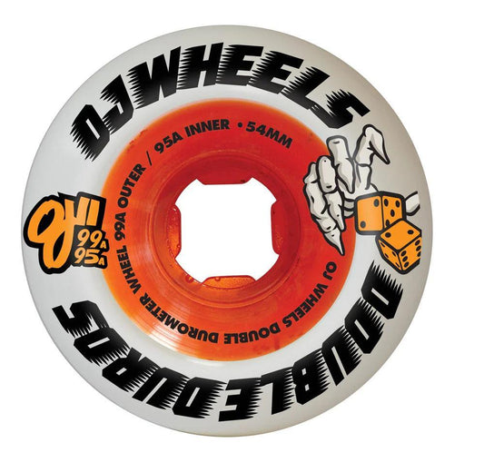 OJ Double Duro Skateboard wheels Double Duro 101a/95a White/Orange 54mm