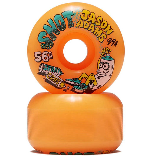 Snot Skateboard Wheels Jason Adams Spray Cans Conical Neon Orange 56mm 99a