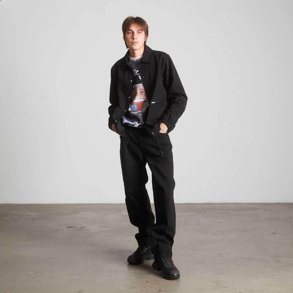 Huf 89 Twill Coaches Jacket Black White
