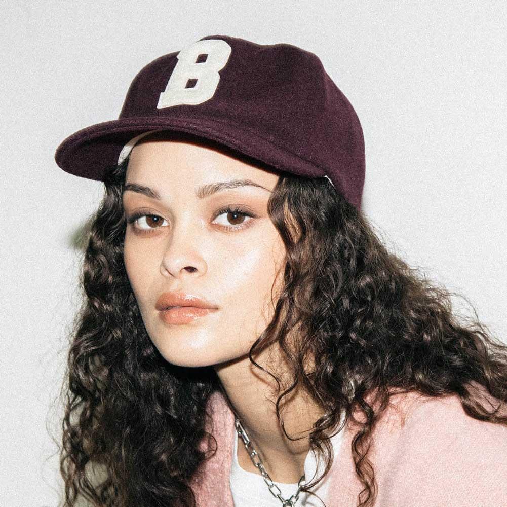 Brixton Big B Snapback Cap Textured Wool Port Red One Size