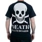 Death Skateboards T-Shirt OG Skull Backprint Black White Print