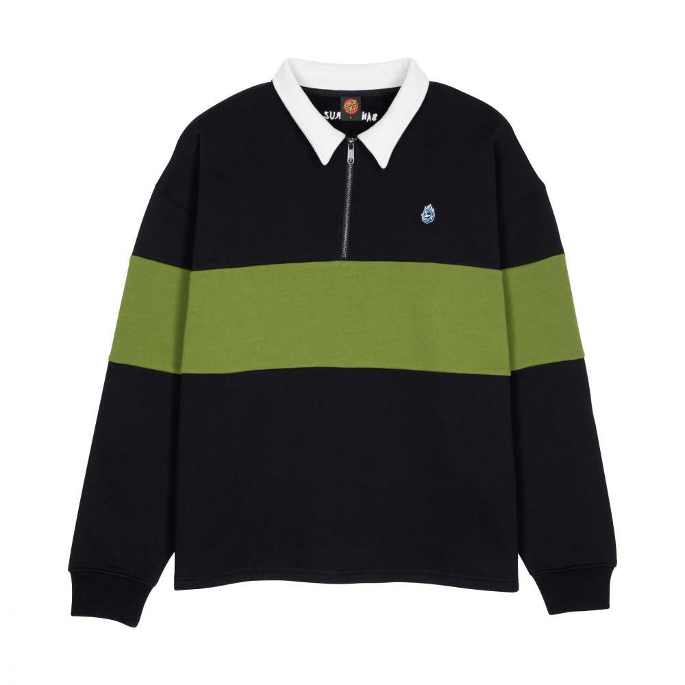 Santa Cruz Skateboards Crewneck Sweatshirt Screaming Mini Flame 1/4 Zip Black