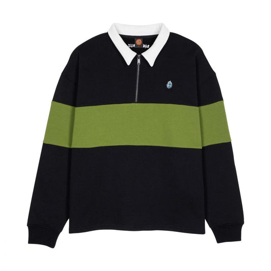 Santa Cruz Skateboards Crewneck Sweatshirt Screaming Mini Flame 1/4 Zip Black