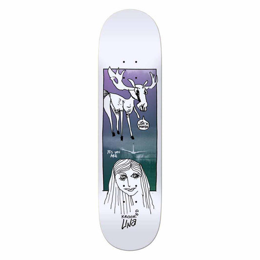 Krooked Skateboard Deck Una Debate White 8.38"