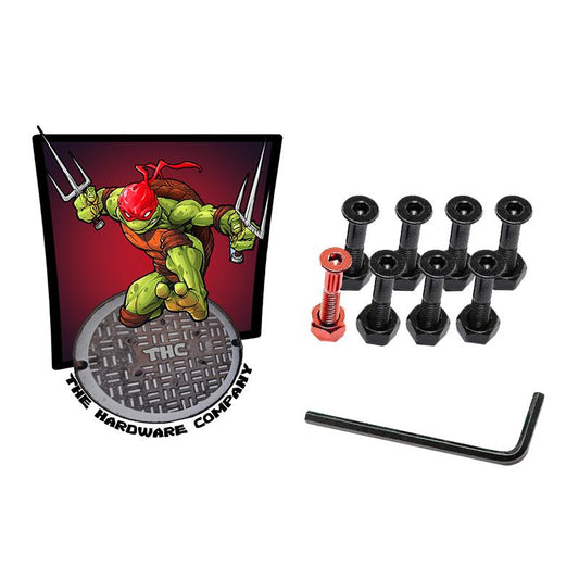 THC The Hardware Company TMNT Raph Red Skateboard Nuts & Bolts 1" Allen Key & Sticker