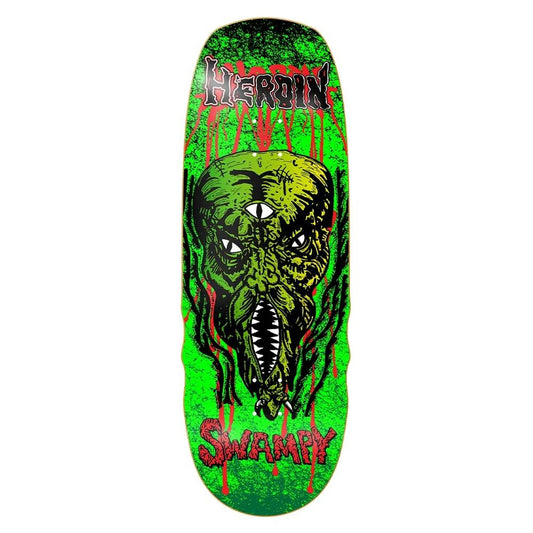 Heroin Skateboards Swampy Slme Face Skateboard Deck 10.6”