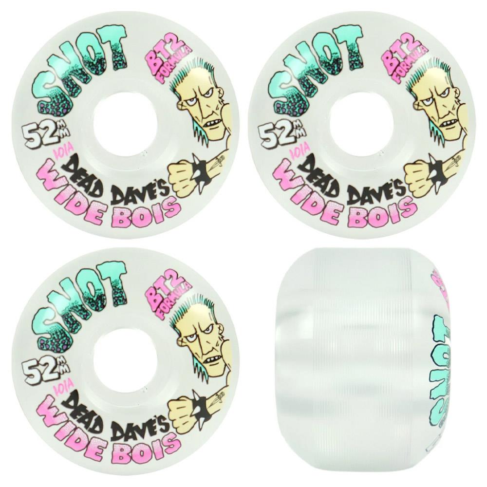 Snot Wheels Dead Dave Wide Boys Clear Skateboard Wheels  52mm 101a